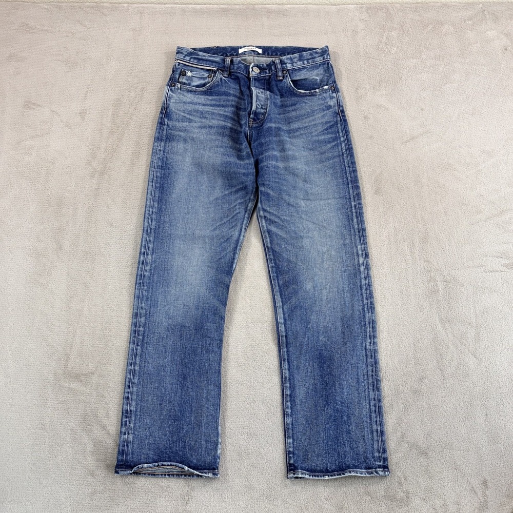 Moussy Vintage Straight Leg Howa Jeans in Blue Women 28 Made Japan $370